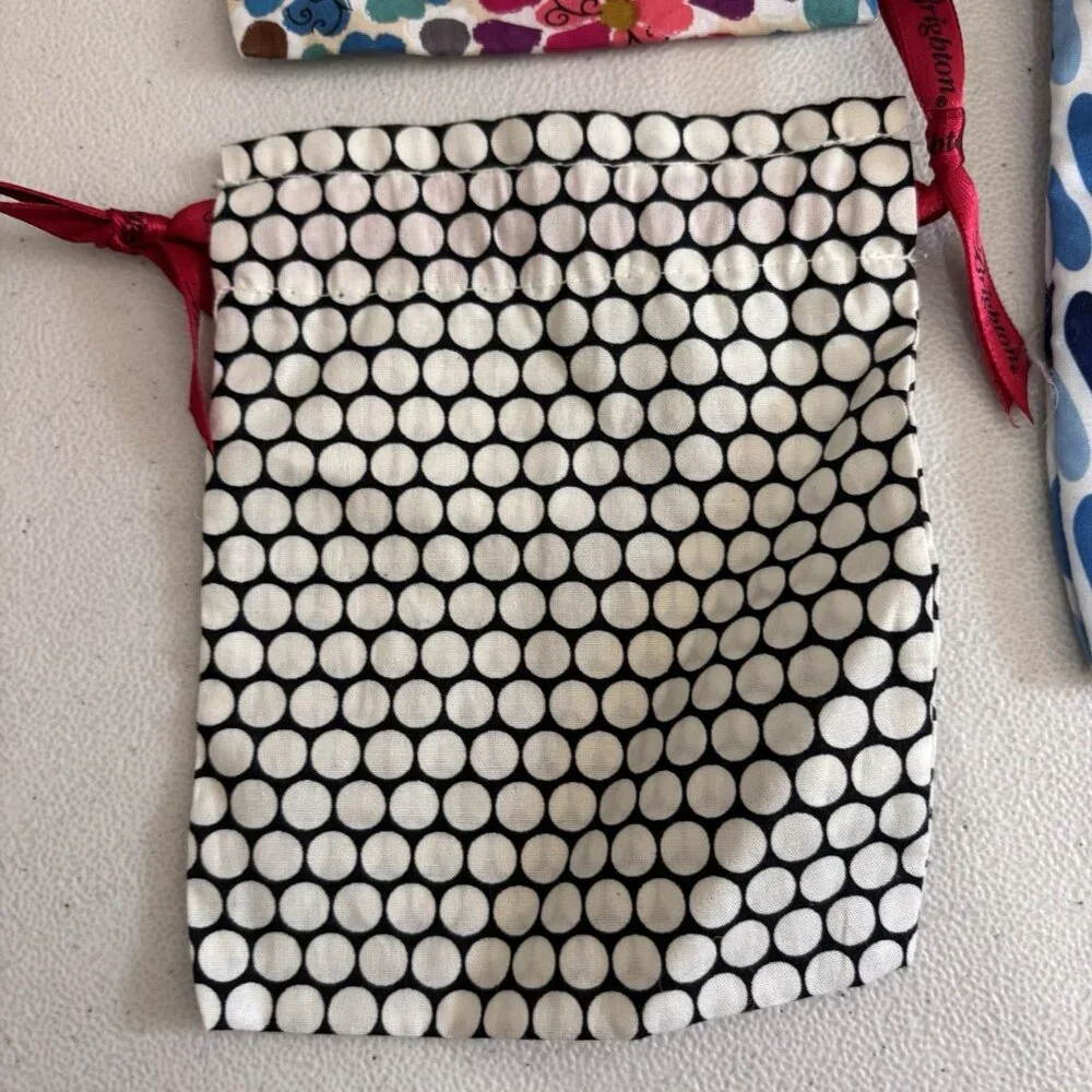 Brighton Cloth Jewelry Gift Bags Lot Of 3 Floral Hearts